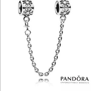 RETIRED Genuine Pandora Silver Floral Safety Chain